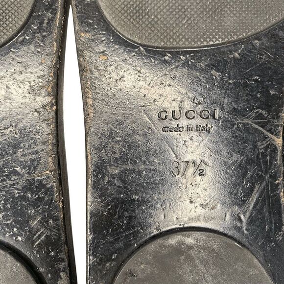 Gucci Marmont GG Thong Sandals EU 37.5 US 7.5 Black Flat Flip Flop Slide - Picture 10 of 10